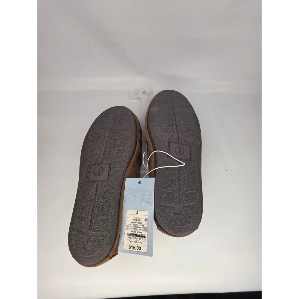 Cat & Jack Lionel Moccasin Slippers Brown Kids Size 3‎